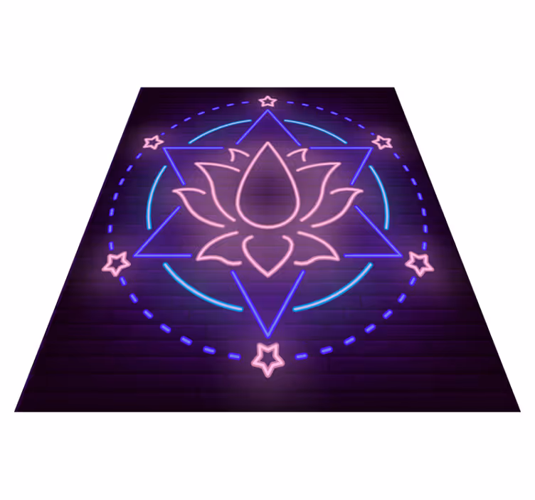 Tapis vinyle mandala motif mandala néon - TenStickers