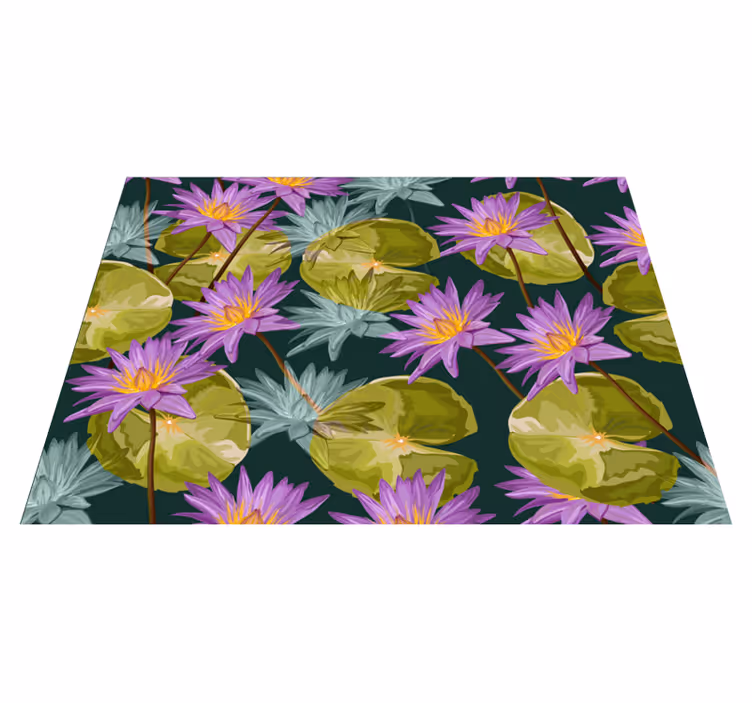 Tapis vinyle fleurs et plantes nénuphars botaniques - TenStickers