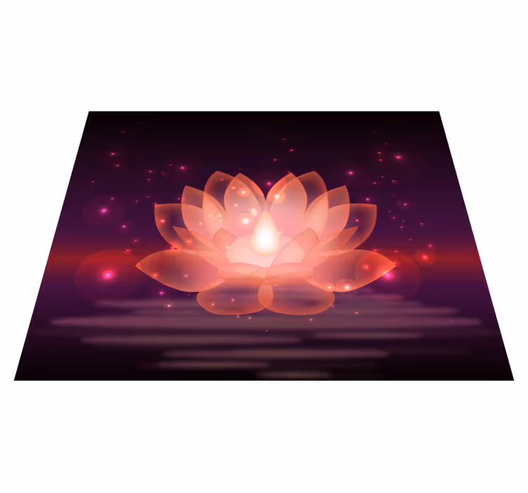 Tapis vinyle mandala conception de lotus cosmique - TenStickers
