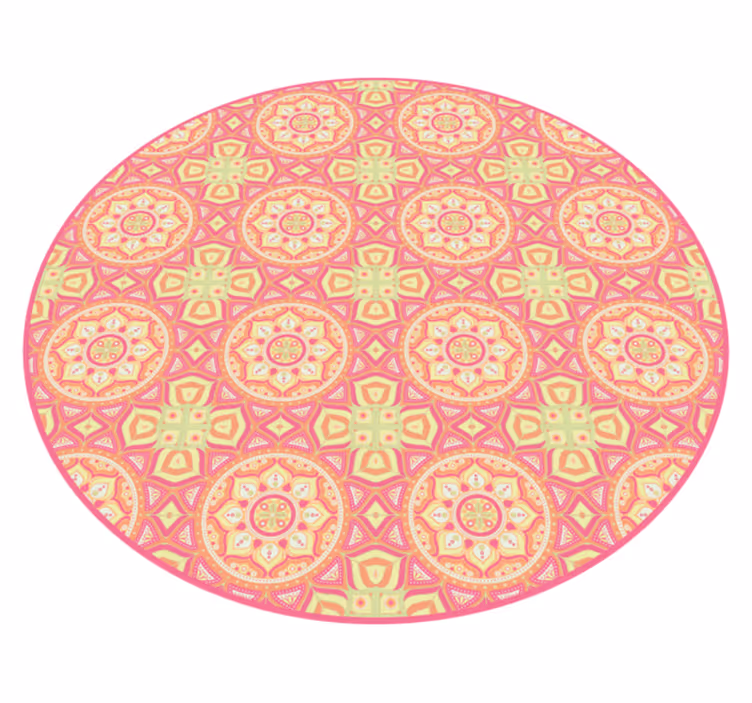 Tapis vinyle mandala cercle motif mandala - TenStickers