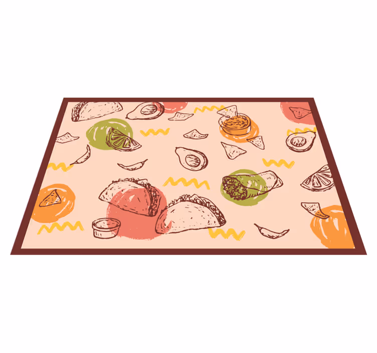 Tapis vinyle cuisine croquis culinaires - TenStickers