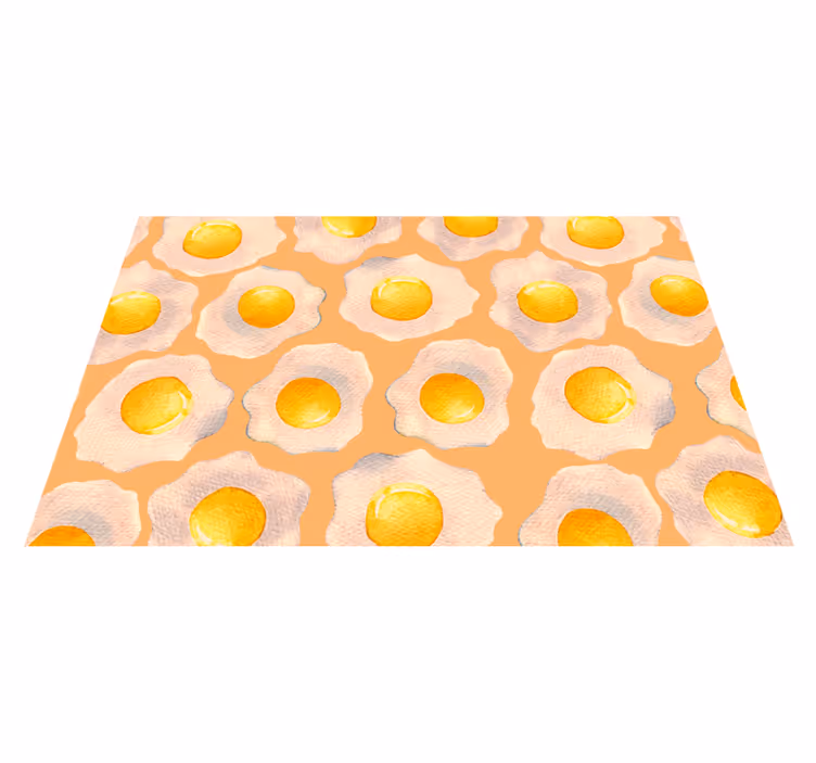 Tapis vinyle cuisine motif d'œufs au plat - TenStickers