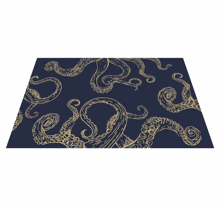 Tapis vinyle animal motif de poulpes - TenStickers