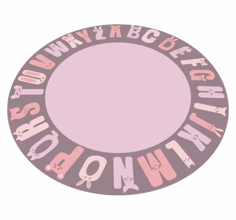 Tapis vinyle alphabet cercle éducatif rose - TenStickers