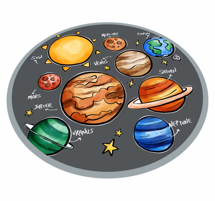 Tapis vinyle jeux système solaire - TenStickers
