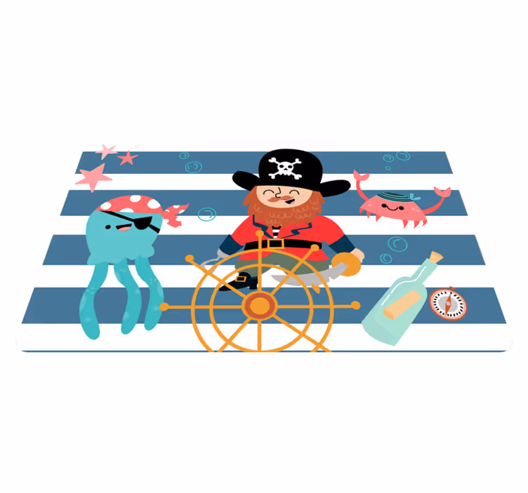 Tapis vinyle pour enfants aventure de pirate - TenStickers