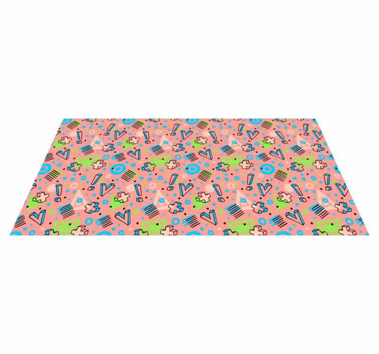 Tapis vinyle motif géométrie ludique années 90 - TenStickers