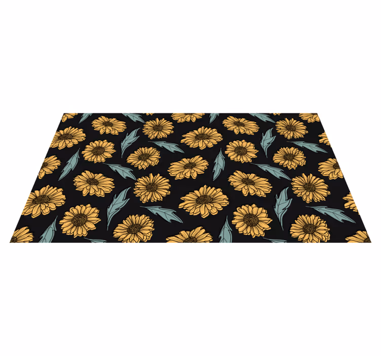 Tapis vinyle fleurs et plantes motif de tournesols élégants - TenStickers