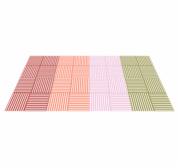Tapis vinyle rayures blocs de couleur rayés - TenStickers