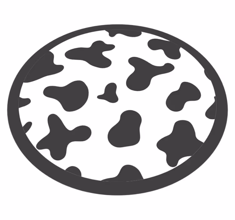 Tapis vinyle animal motif circulaire en cuir de vache - TenStickers