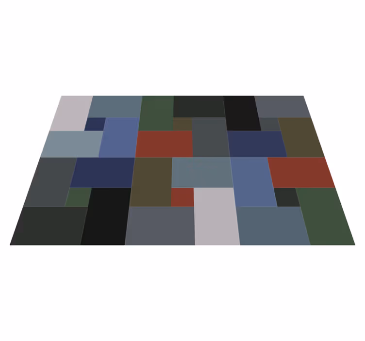 Tapis vinyle géométrique blocs sombres - TenStickers