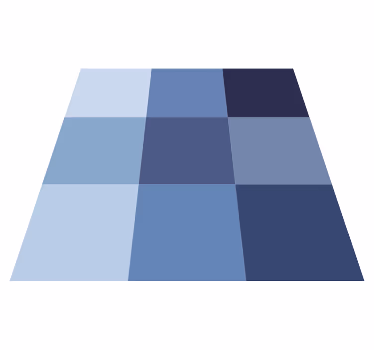 Tapis vinyles géométriques motif à carreaux bleus - TenStickers