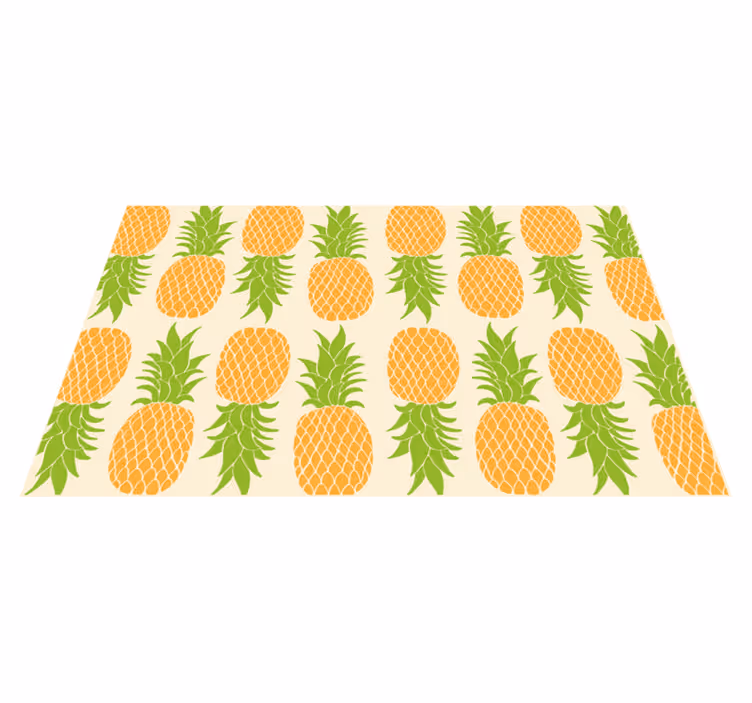 Tapis vinyle fleurs et plantes motif d'ananas - TenStickers