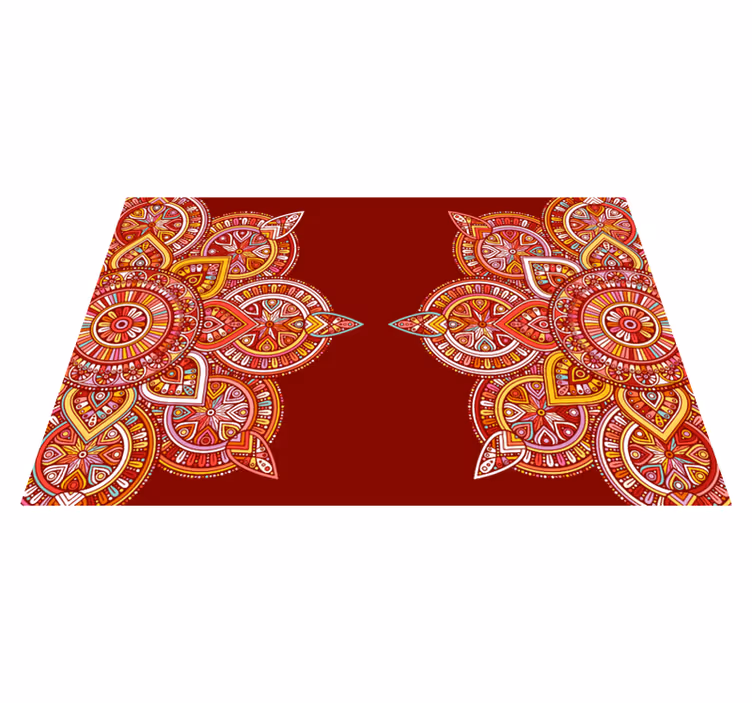 Tapis vinyle mandala motifs géométriques vibrants - TenStickers