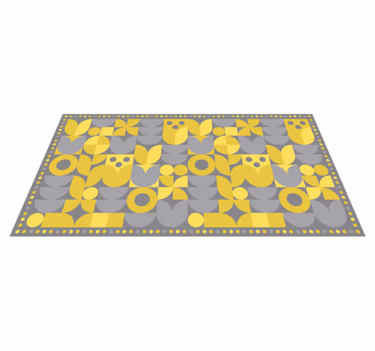Tapis vinyles géométriques motif géométrique jaune - TenStickers