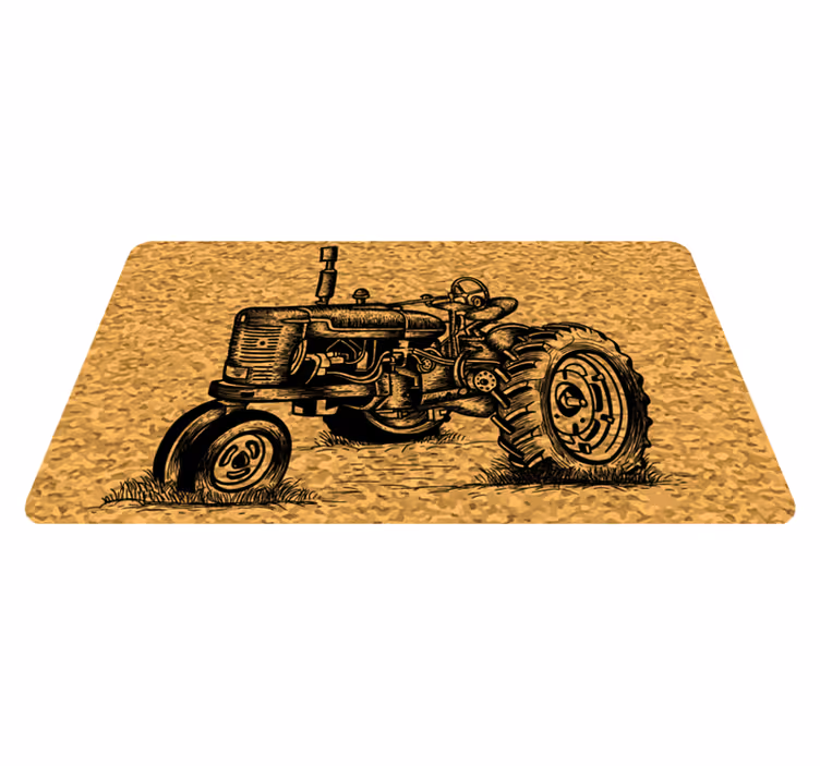 Tapis vinyle rétro illustration de tracteur vintage - TenStickers