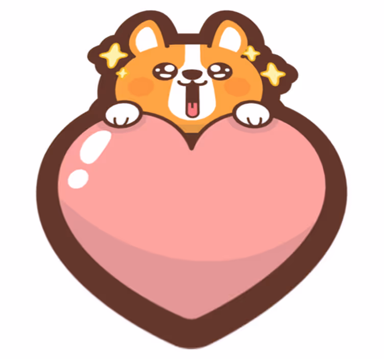 Tapis vinyle autres tapis illustration de coeur de corgi - TenStickers