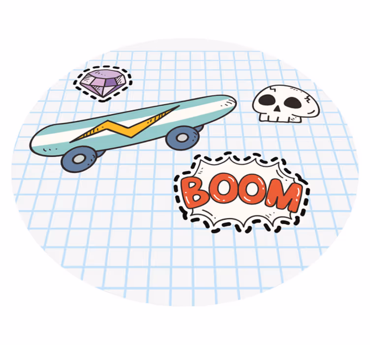 Tapis vinyle autres tapis illustration de skateboard comic - TenStickers