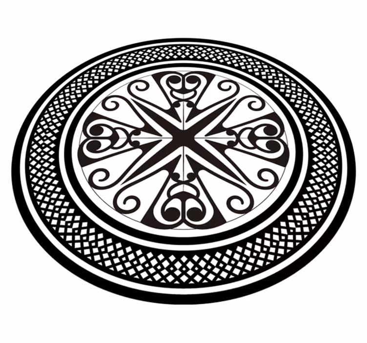 Tapis vinyles géométriques en spirale circulaire - TenStickers