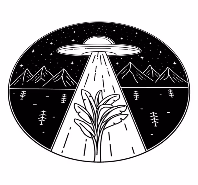 Tapis vinyle jeux scène d'enlèvement par des extraterrestres - TenStickers