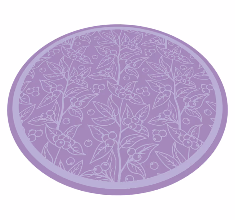 Tapis vinyle fleurs et plantes branches de baies de lavande - TenStickers