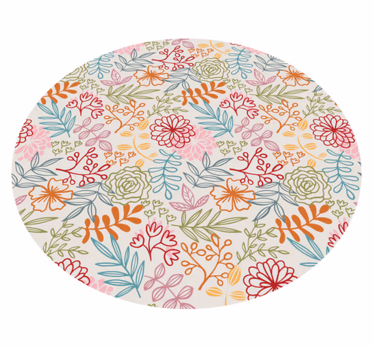 Tapis vinyle fleurs et plantes palette pastel florale - TenStickers