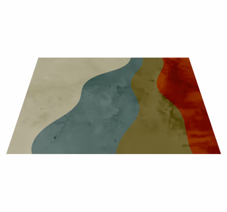Tapis vinyle salon motifs de vagues abstraits - TenStickers