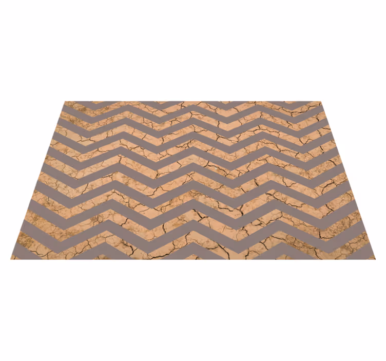 Tapis vinyle texture aspect craquelé en chevron - TenStickers