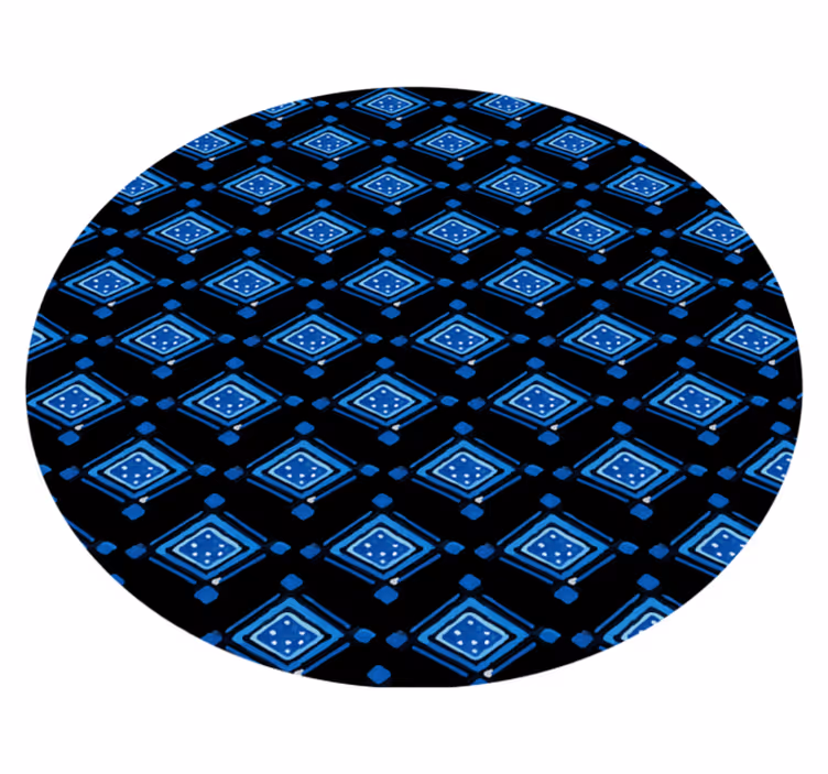 Tapis vinyles géométriques motif diamant bleu - TenStickers