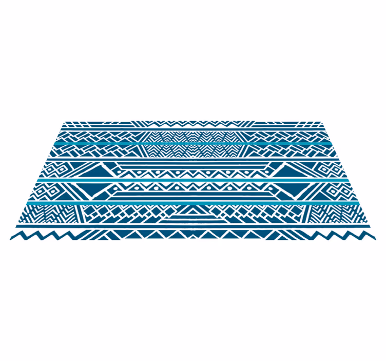 Tapis vinyle éthnique rayures bleu sarcelle - TenStickers