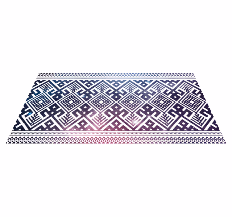 Tapis vinyle éthnique tissage de pixels cosmiques - TenStickers