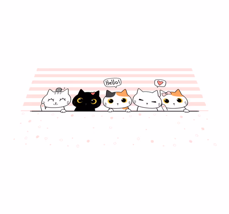 Tapis vinyle autres tapis amis chats mignons - TenStickers