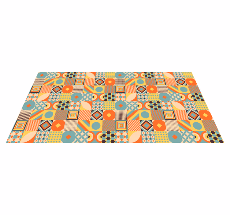 Tapis vinyles géométriques concept de tuiles vivantes - TenStickers