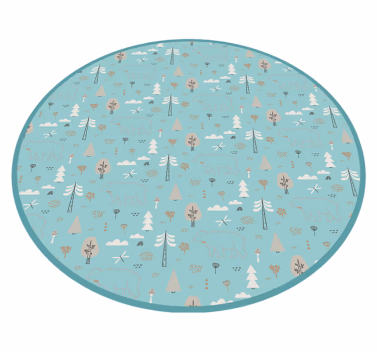 Tapis vinyle chambre bébé scène d'animaux de la forêt - TenStickers