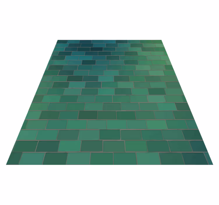 Tapis vinyle carreaux de ciment design vert texturé - TenStickers