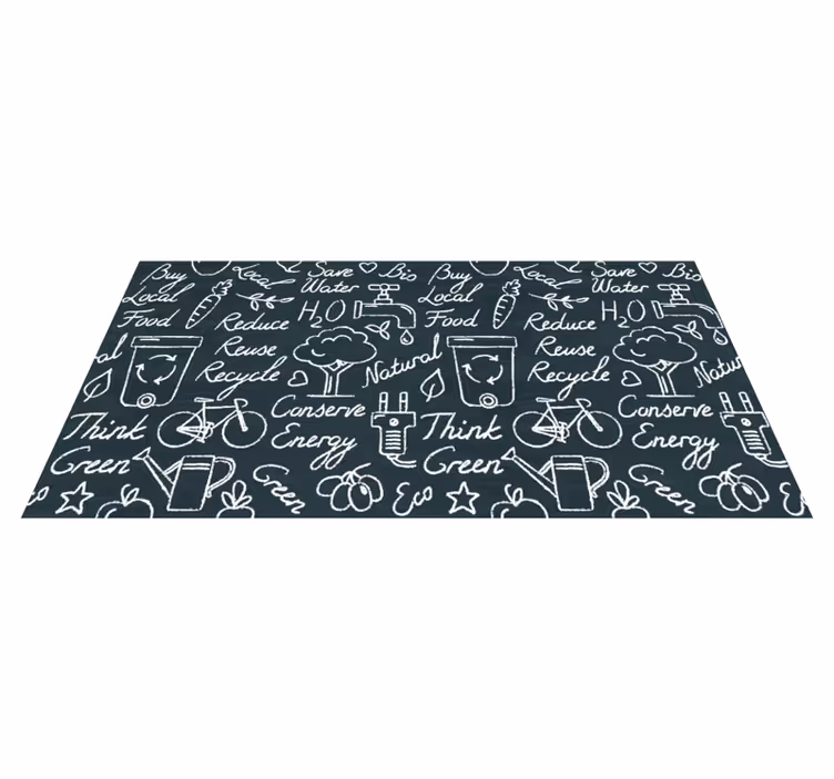 Tapis vinyle cuisine messages écologiques - TenStickers