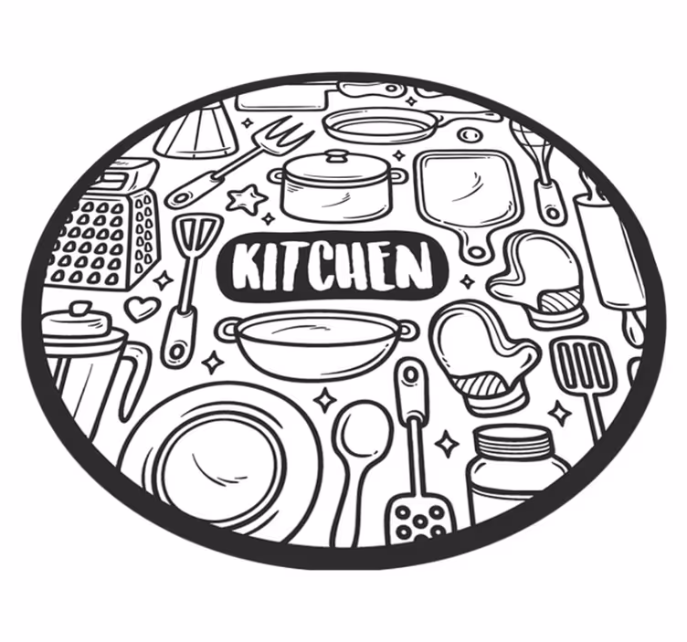 Tapis vinyle rond graphique essentiel - TenStickers