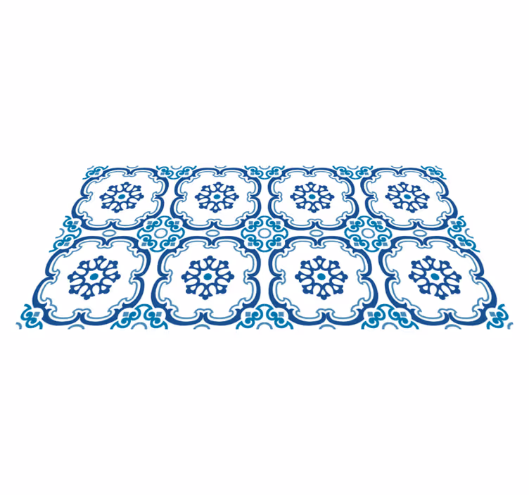 Tapis vinyle marbre motifs floraux élégants - TenStickers