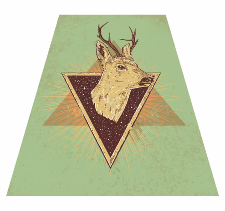 Tapis vinyle animal tête de cerf stylisée - TenStickers