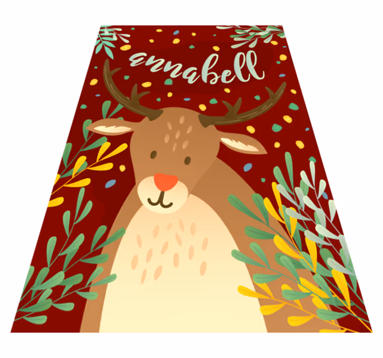 Tapis vinyle noël renne avec nom - TenStickers