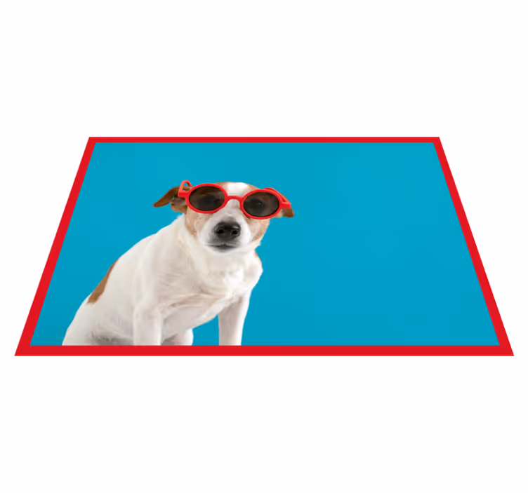 Tapis vinyle animal portrait de chien chic - TenStickers