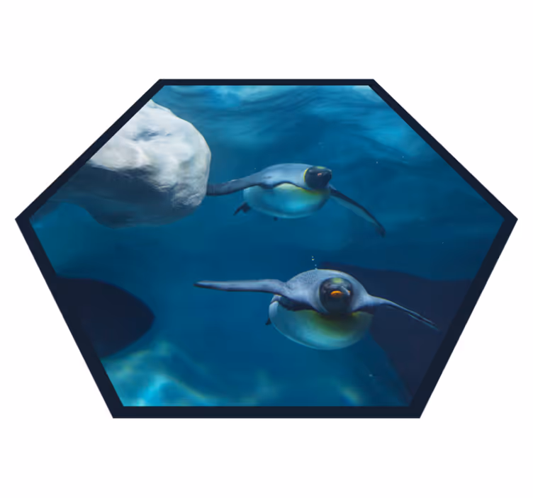 Tapis vinyle animal scène de nage avec un pingouin - TenStickers