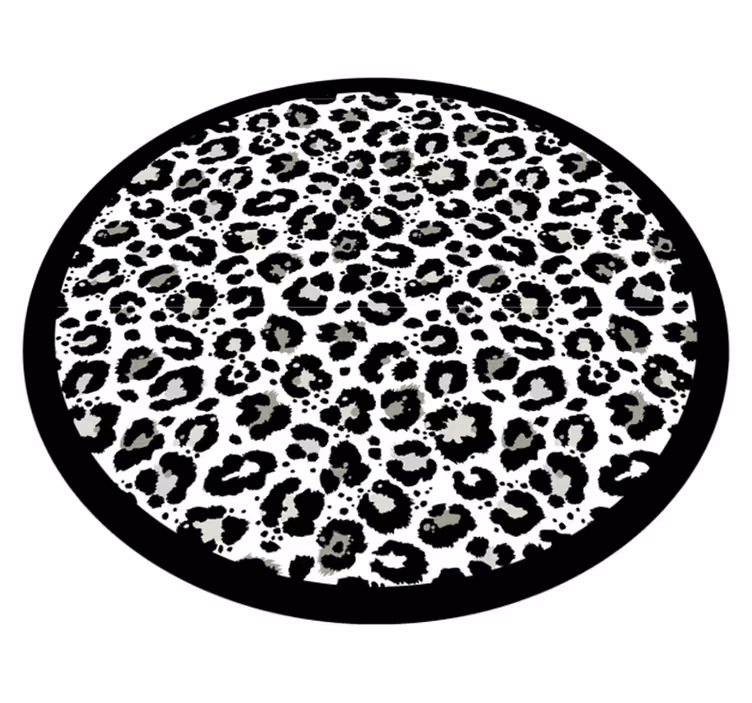 Tapis vinyle animal motif léopard rond - TenStickers