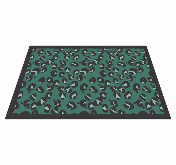 Tapis vinyle animal motif léopard vert - TenStickers
