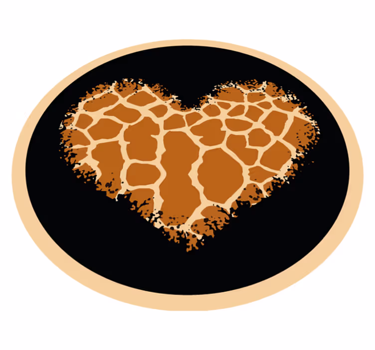 Tapis vinyle animal motif girafe en forme de cœur - TenStickers