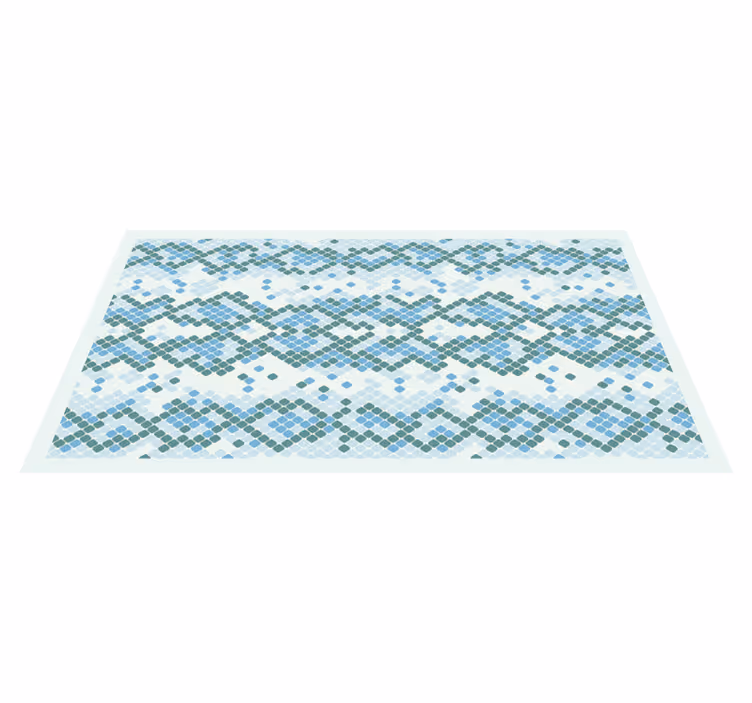 Tapis mosaique vinyle motif carrelé bleu - TenStickers
