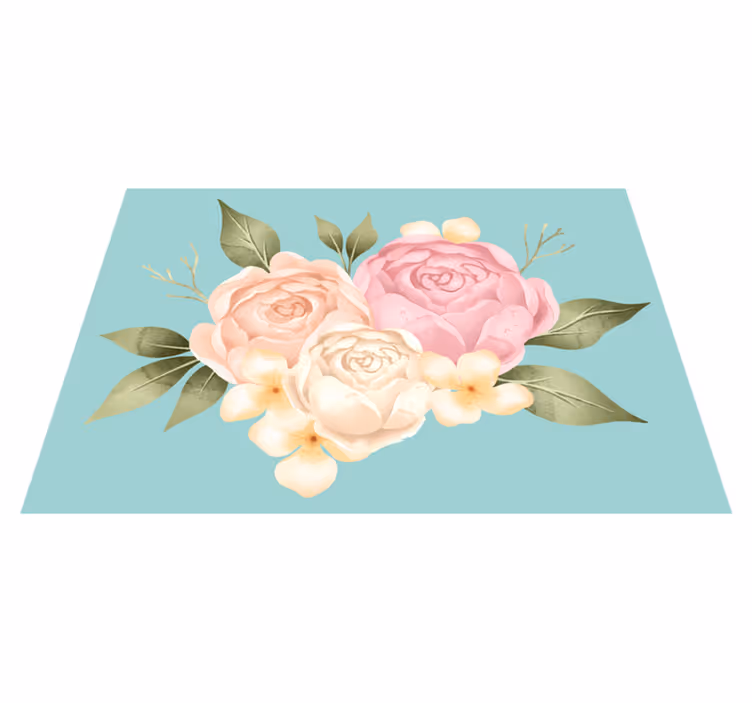 Tapis vinyle fleurs et plantes composition botanique - TenStickers
