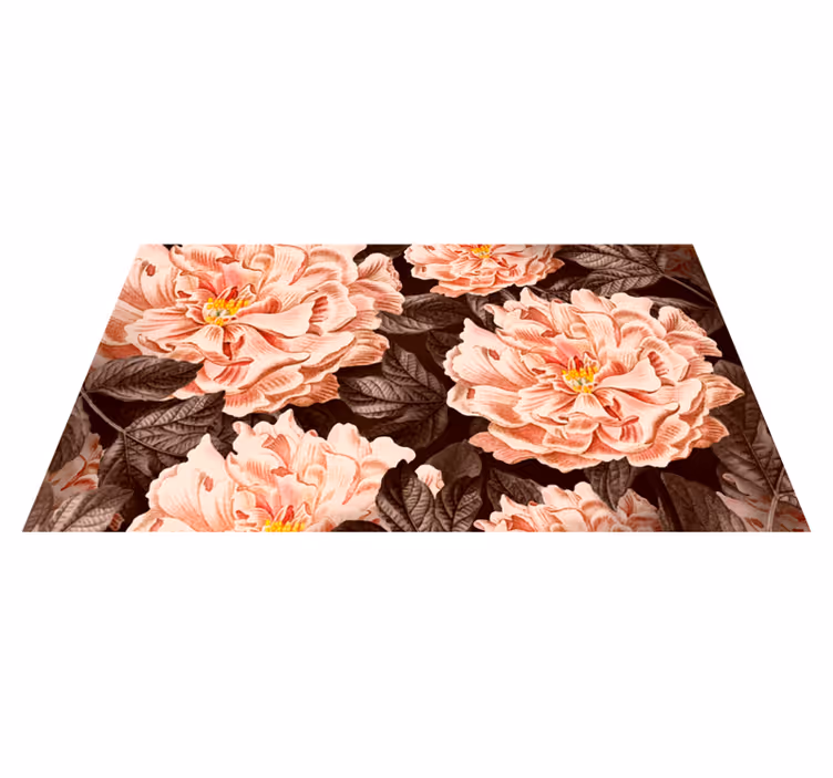 Tapis vinyle fleurs et plantes fleurs florales élégantes - TenStickers