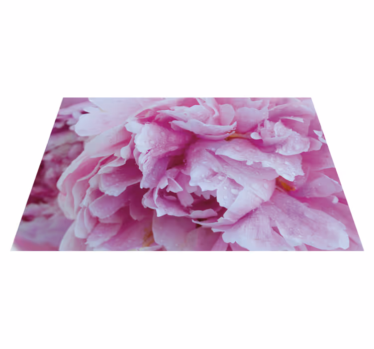 Tapis vinyle fleurs et plantes fleur de pivoine rosée - TenStickers
