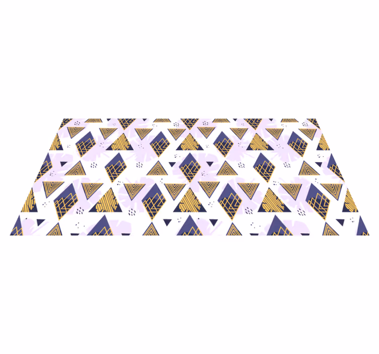 Tapis vinyles géométriques motif triangulaire en marbre - TenStickers